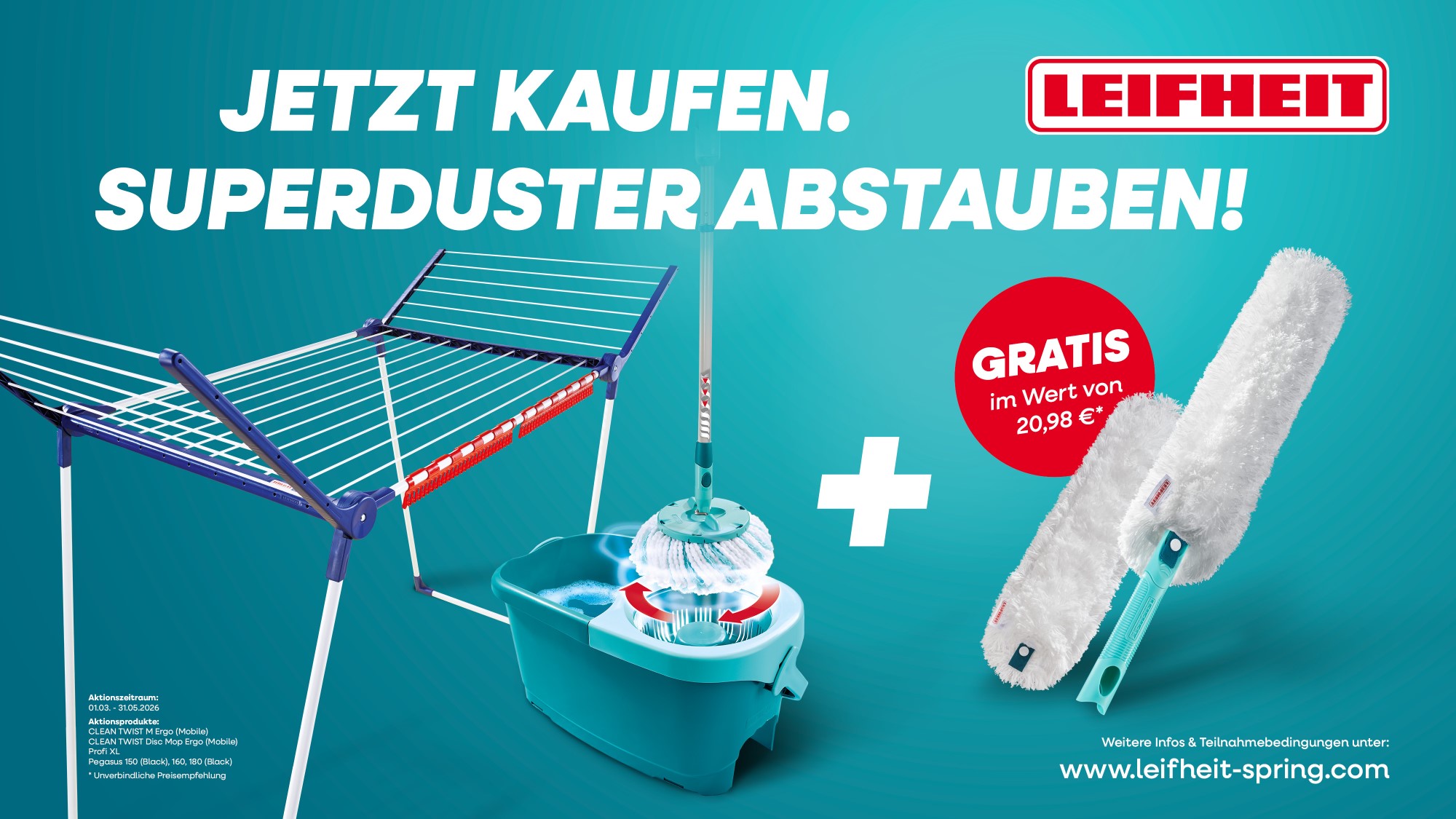 Frühjahrsputz mit Zugabe: Leifheit startet Verbraucherpromotion mit SUPERDUSTER XL