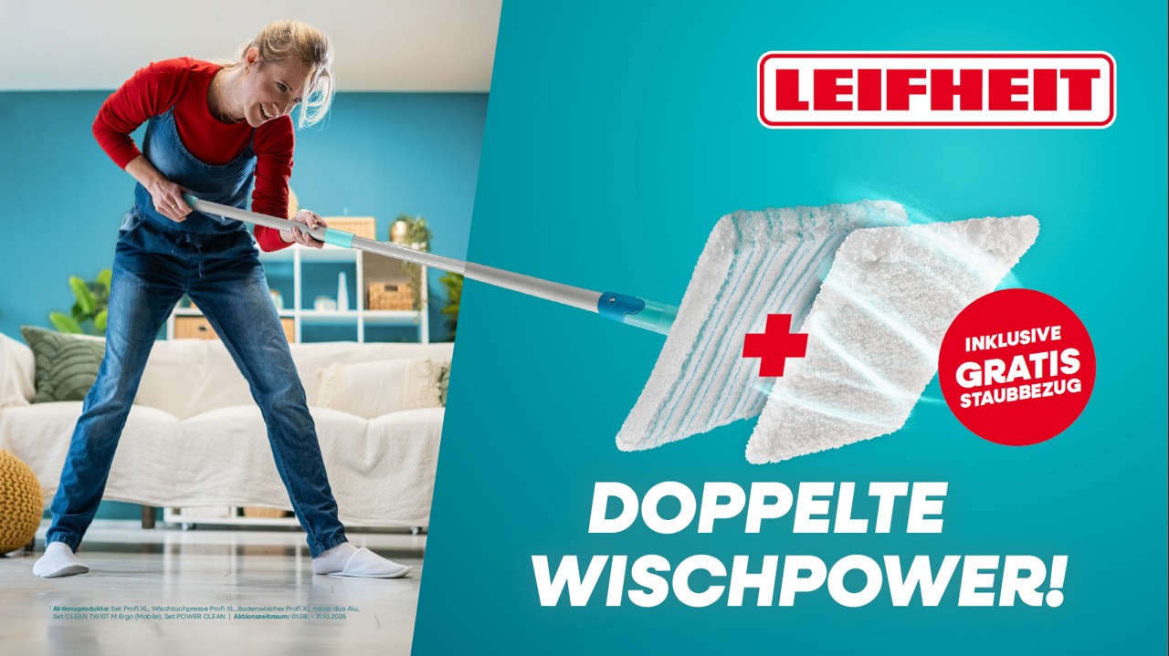 Herbstaktion bei Leifheit: Doppelte Wischpower für mehr Kaufanreize am POS